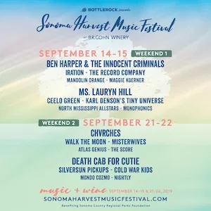 Sonoma Harvest Music Festival 2019 Lineup poster image