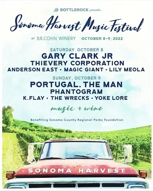 Sonoma Harvest Music Festival 2022 Lineup poster image