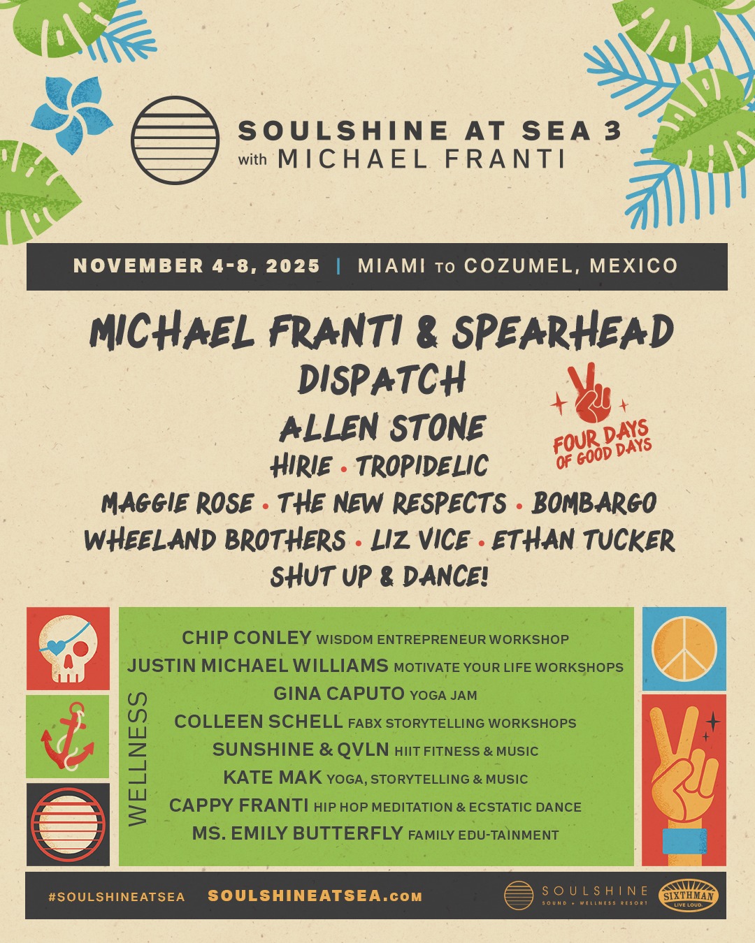 Soulshine at Sea lineup poster
