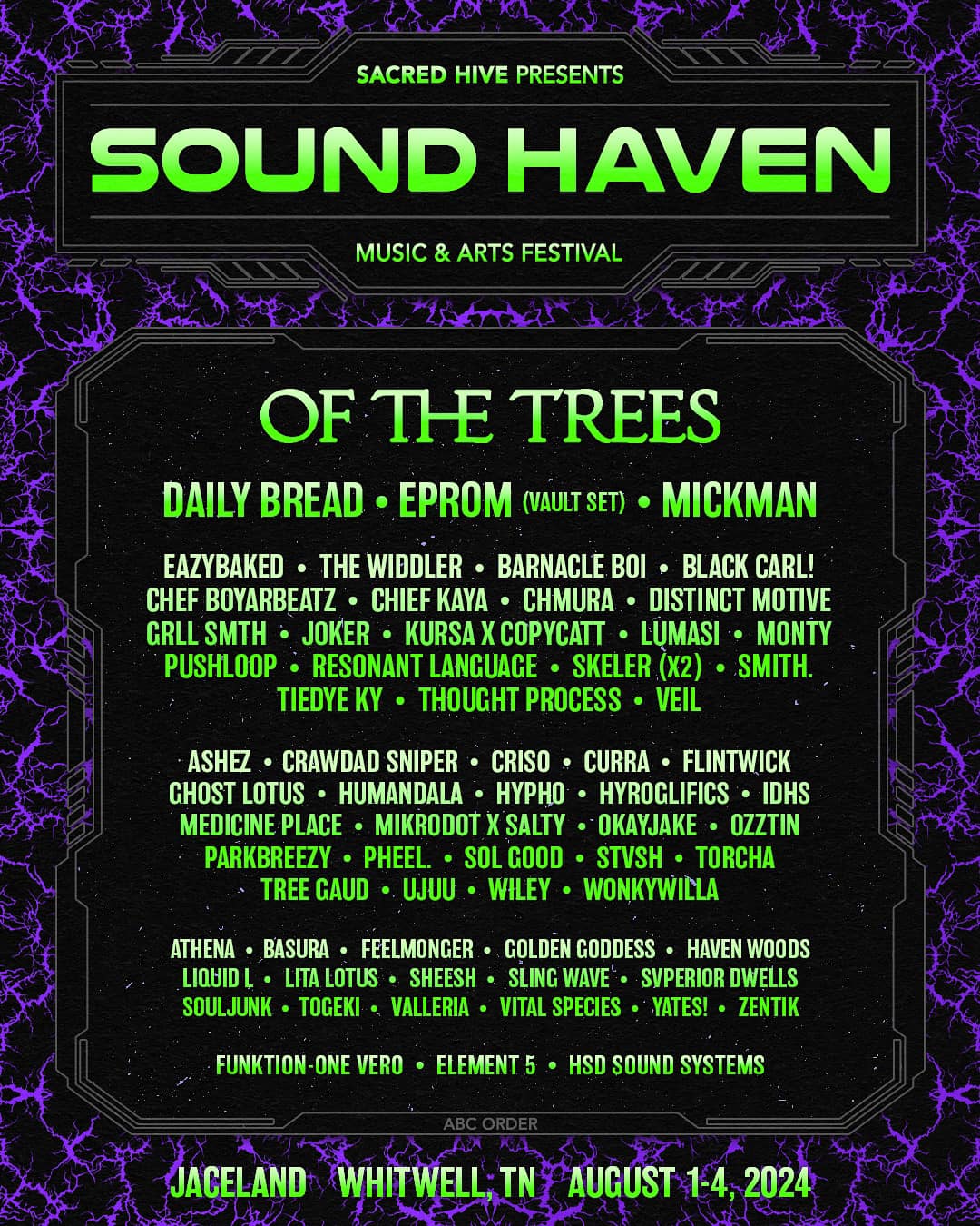 Sound Haven Festival 2024 lineup poster