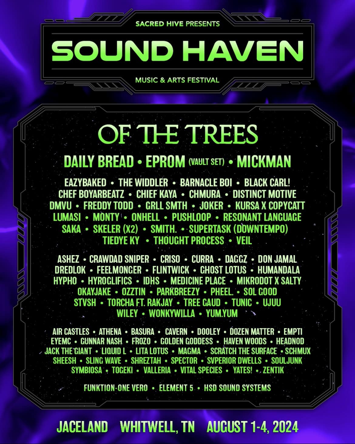 Sound Haven Festival 2024 lineup poster