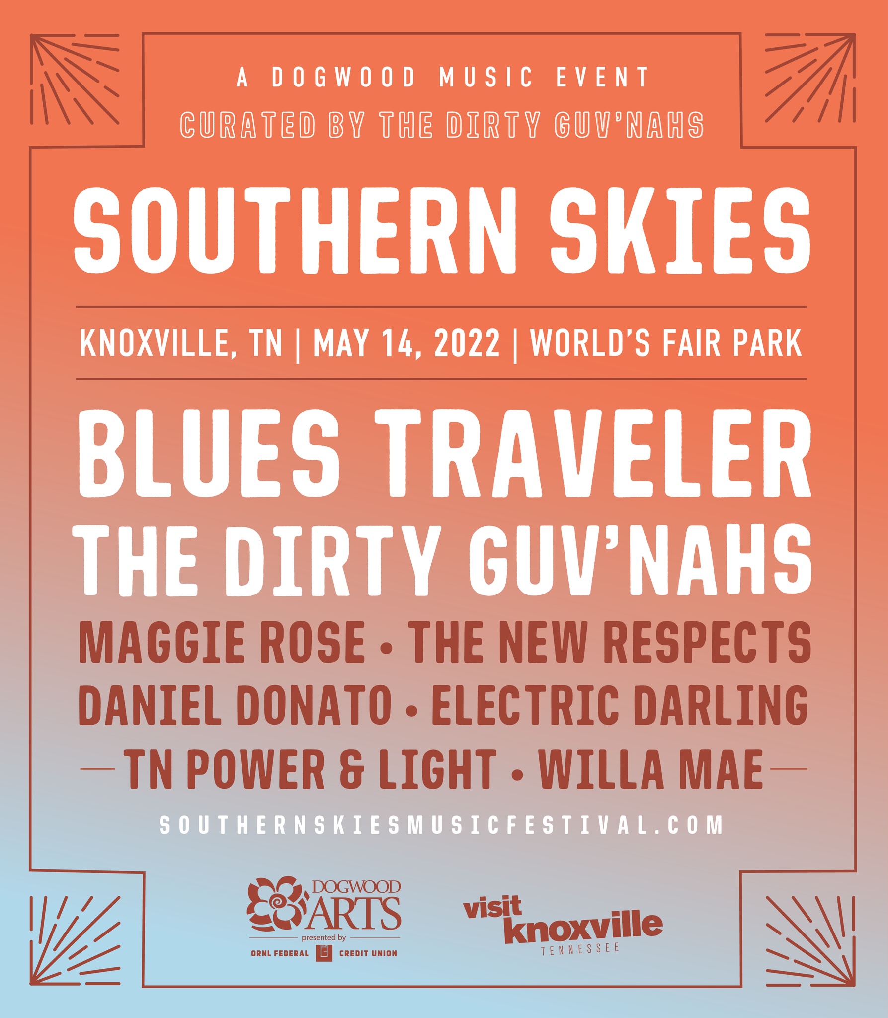 Southern Skies Music Festival 2022 lineup poster