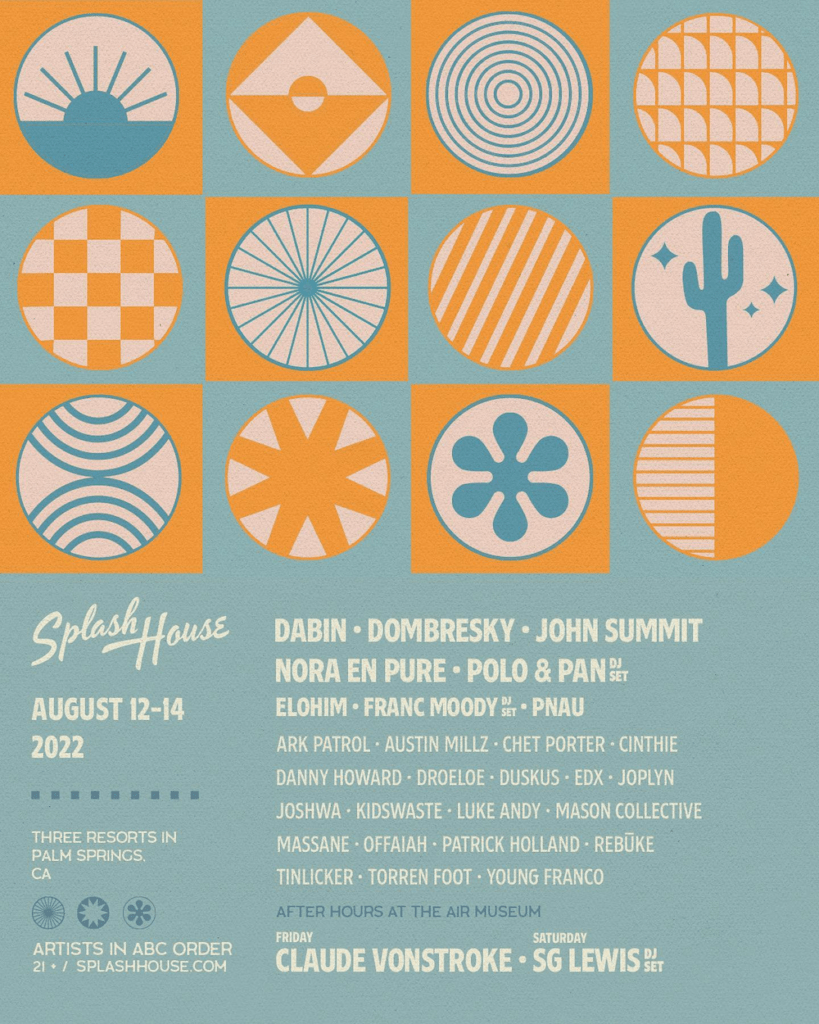 splash house 2022 lineup august 12 weekend poster