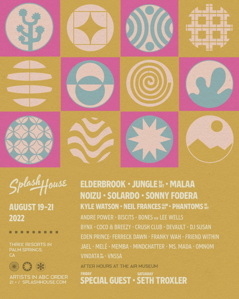 splash house 2022 lineup august 19 weekend poster