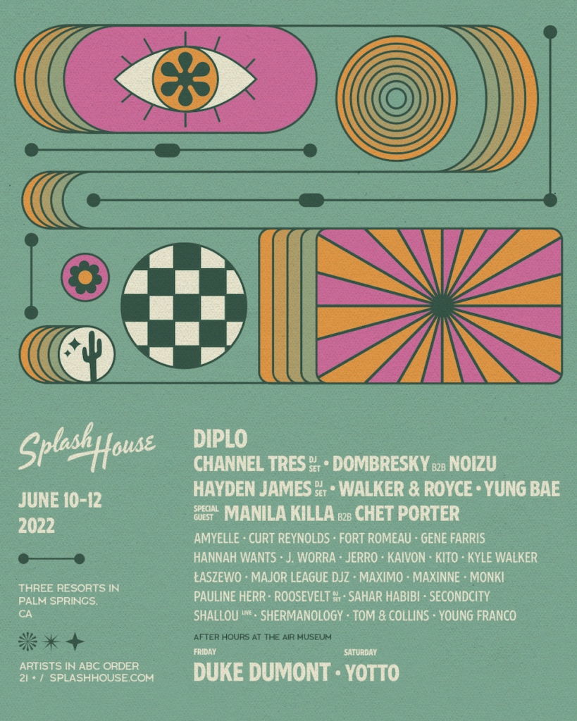 splash house 2022 lineup june 10 weekend poster