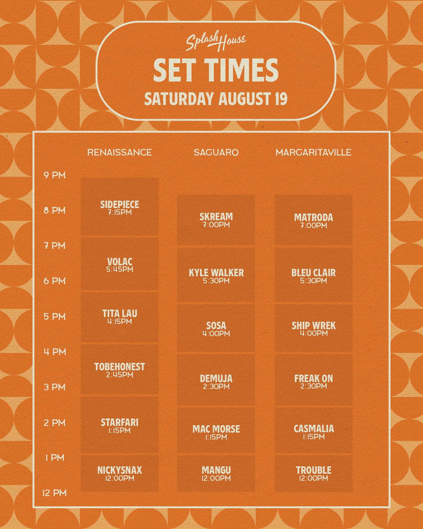 Splash House 2023 Announces Set Times For Weekend 3 Grooveist