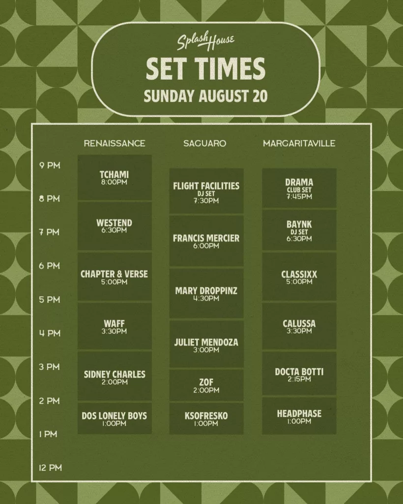 Splash House 2023 Announces Set Times For Weekend 3 Grooveist