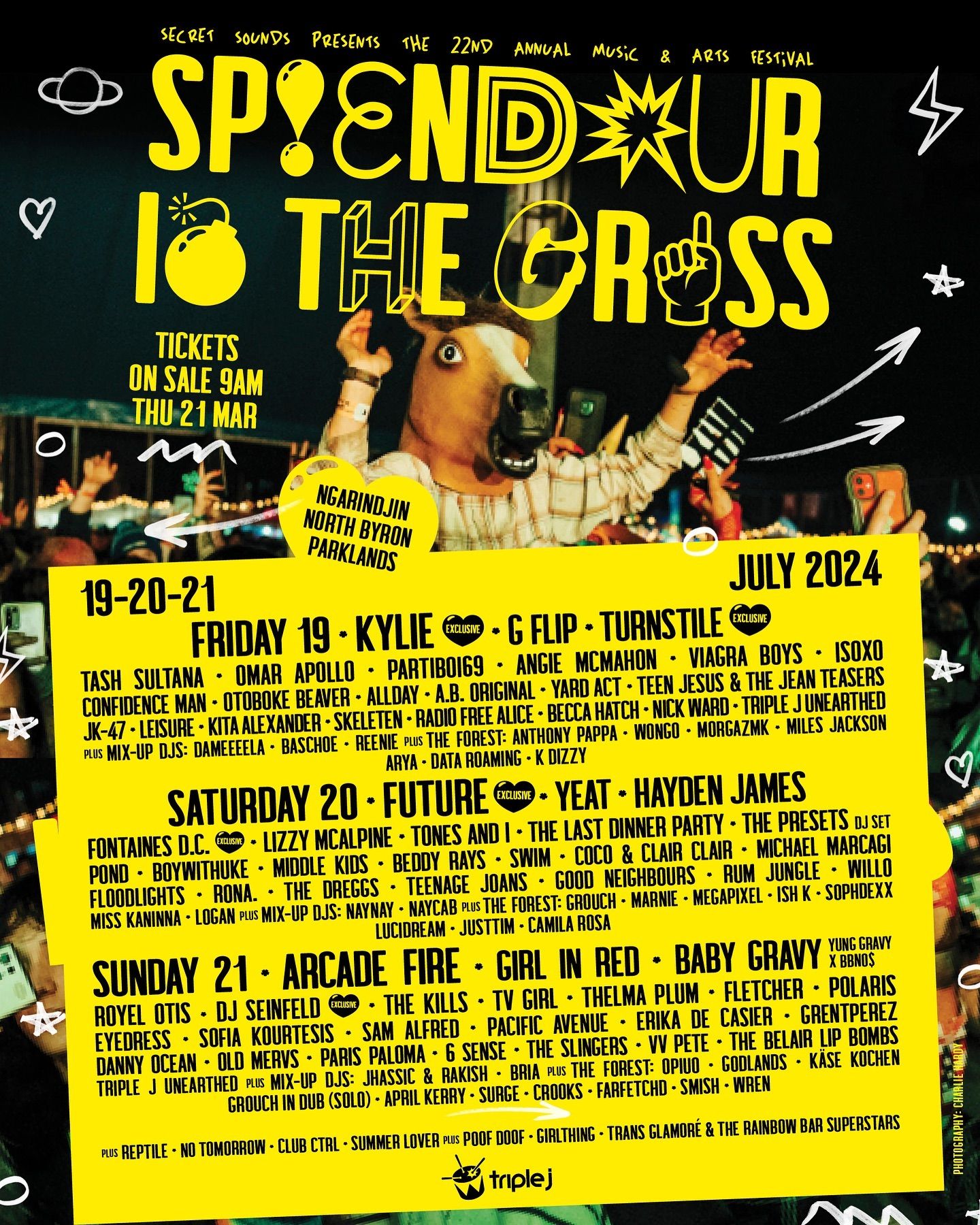 Splendour in the Grass 2024 lineup poster