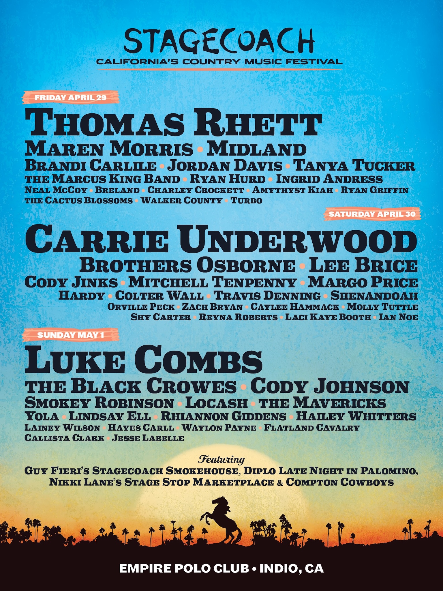 Stagecoach Festival 2022 lineup poster