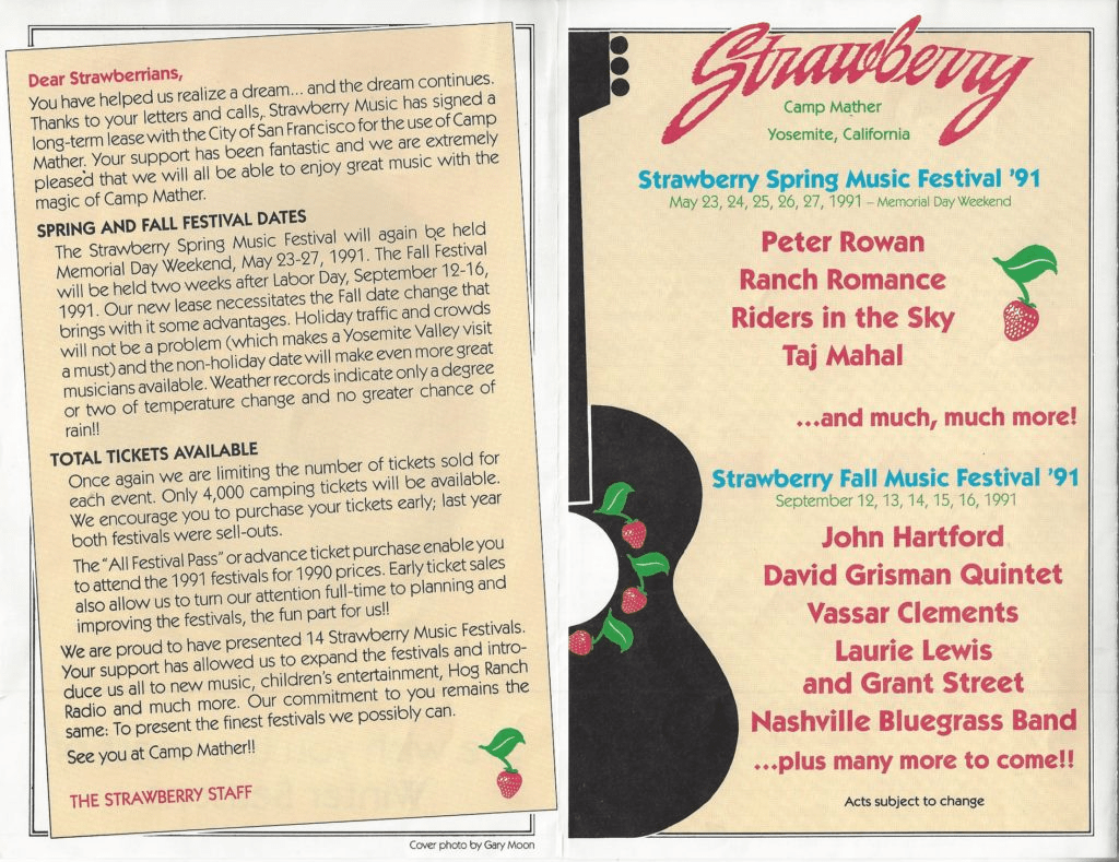 Strawberry Music Festival 1991 Lineup Grooveist