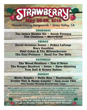 Strawberry Music Festival 2016 Lineup poster image