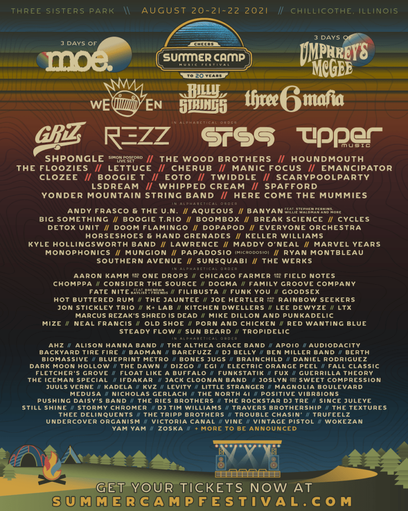 summer camp music festival 2021 lineup poster