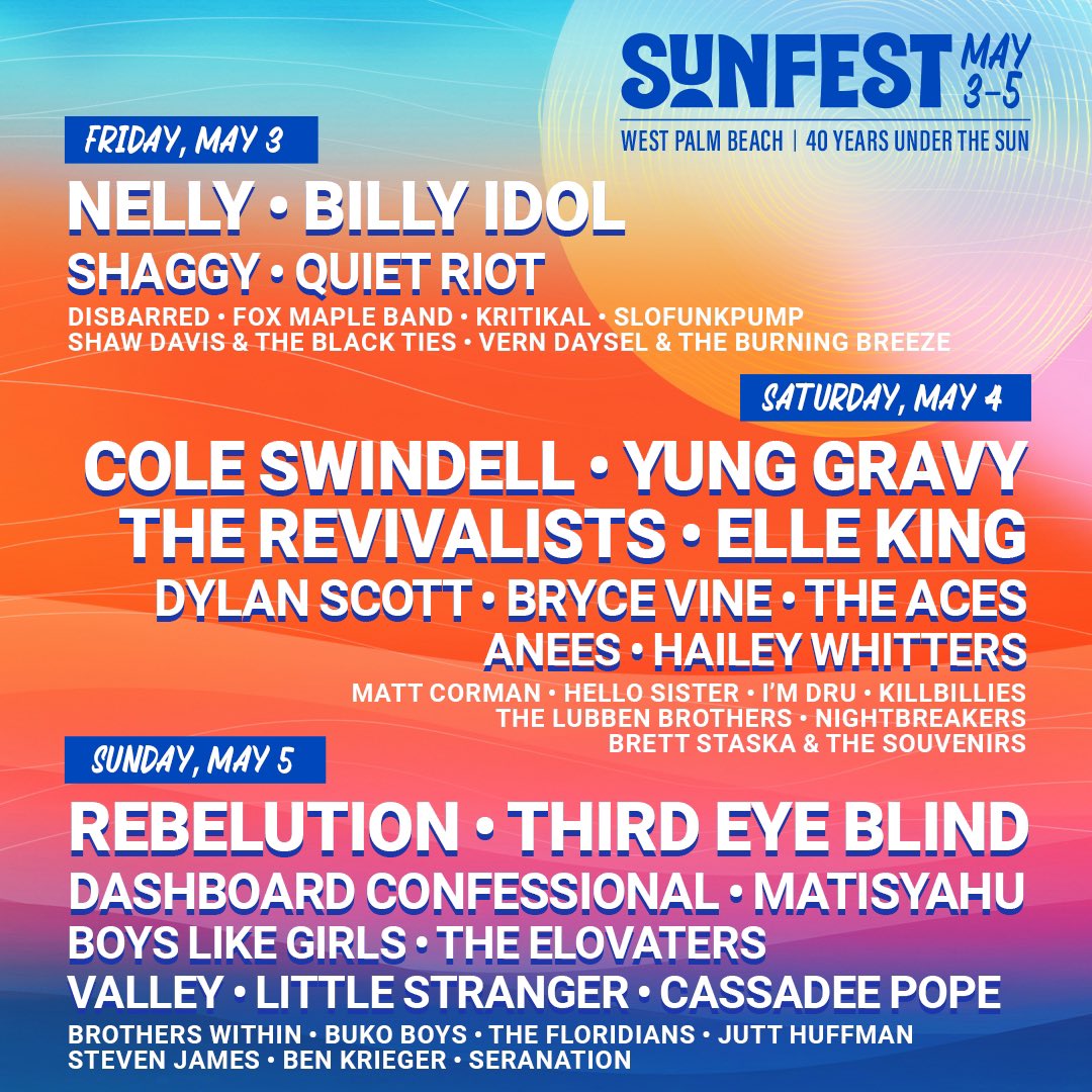 SunFest lineup poster