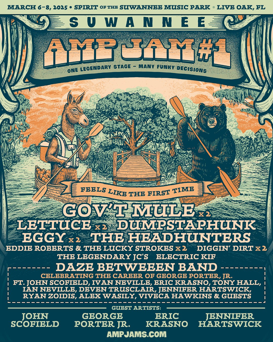 Suwannee Amp Jams lineup poster