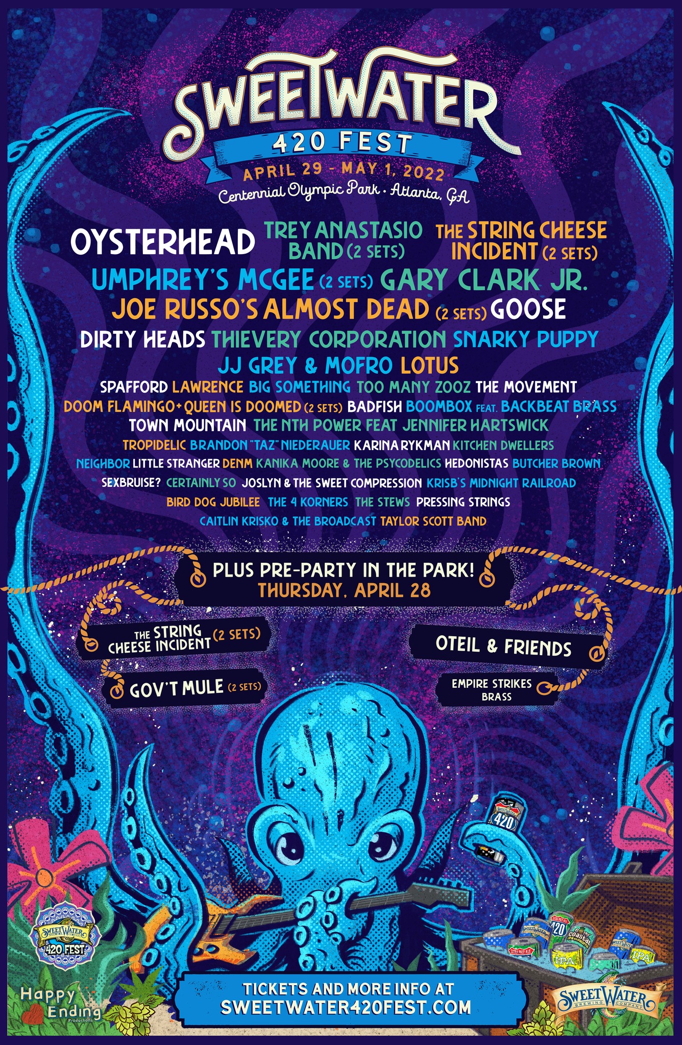 SweetWater 420 Fest 2022 Lineup Grooveist