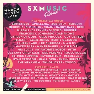 SXM Festival 2016 Lineup poster image