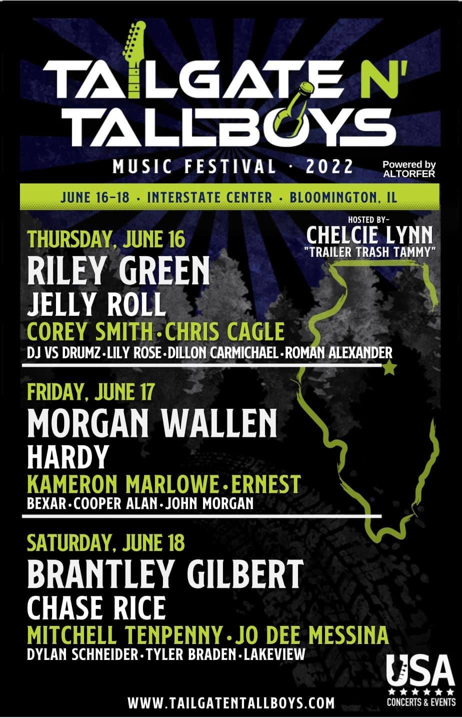 Tailgate N Tallboys Bloomington 2022 lineup poster