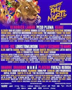 Tecate Pa’l Norte 2024 Lineup poster image