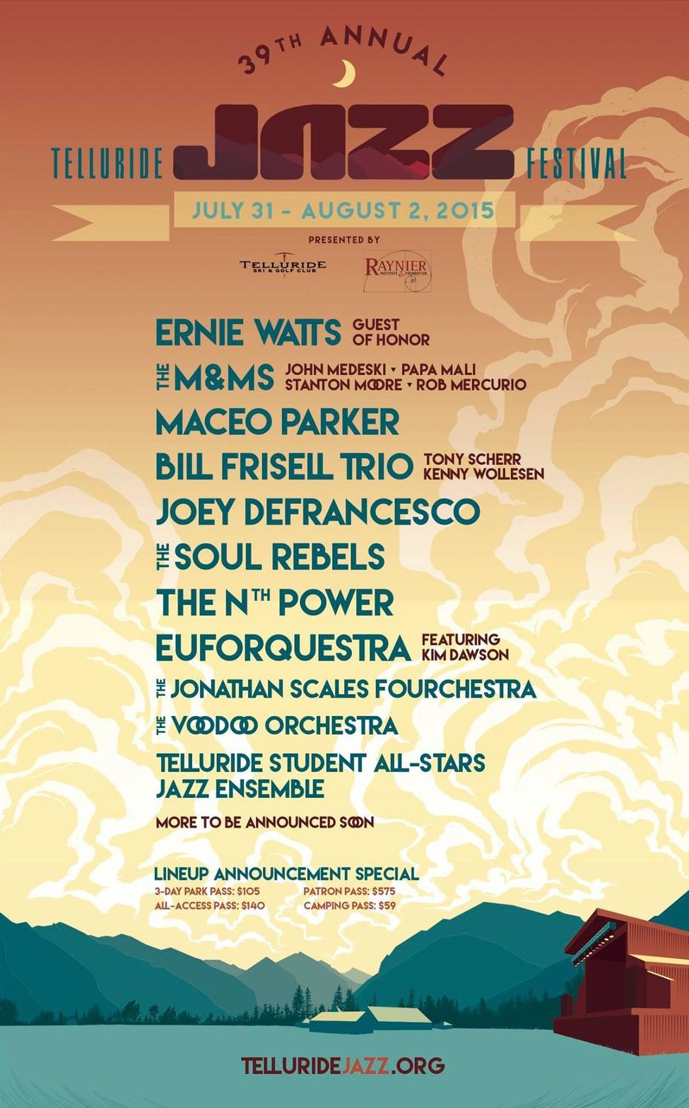 Telluride Jazz Festival 2015 Lineup poster image