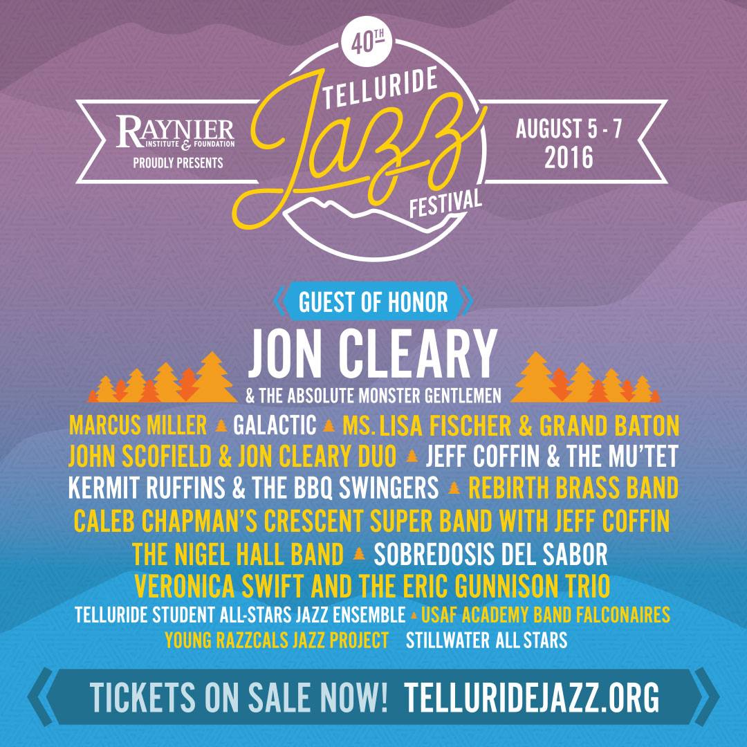 Telluride Jazz Festival 2016 Lineup poster image