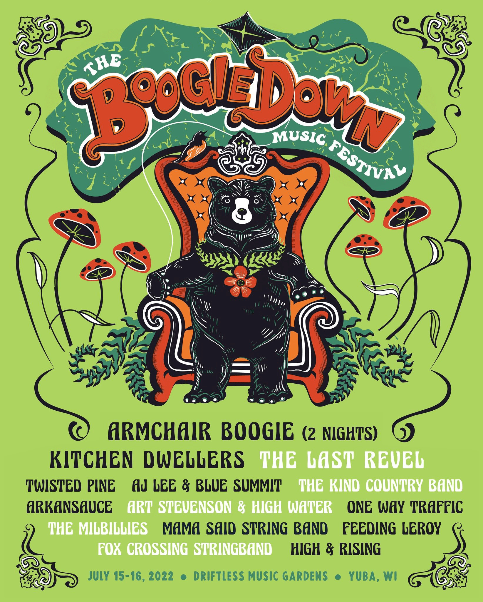 The Boogiedown Music Festival 2022 lineup poster