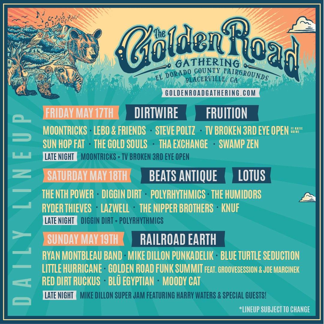 The Golden Road Gathering lineup poster