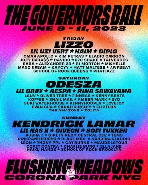 The Governors Ball 2023 Lineup poster image