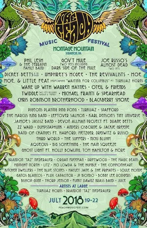 The Peach Music Festival 2018 Lineup poster image