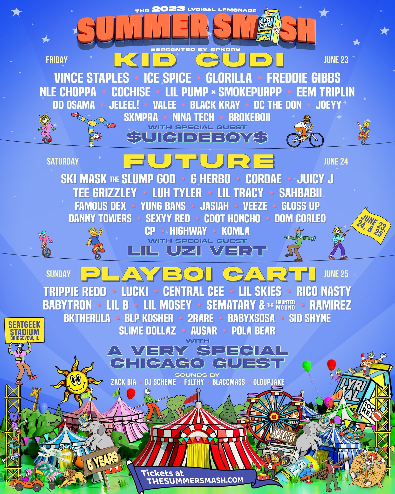 The Summer Smash Festival 2023 lineup poster