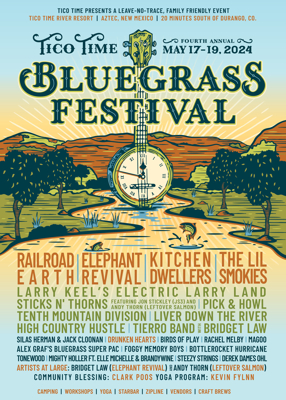Tico Time Bluegrass Festival lineup poster