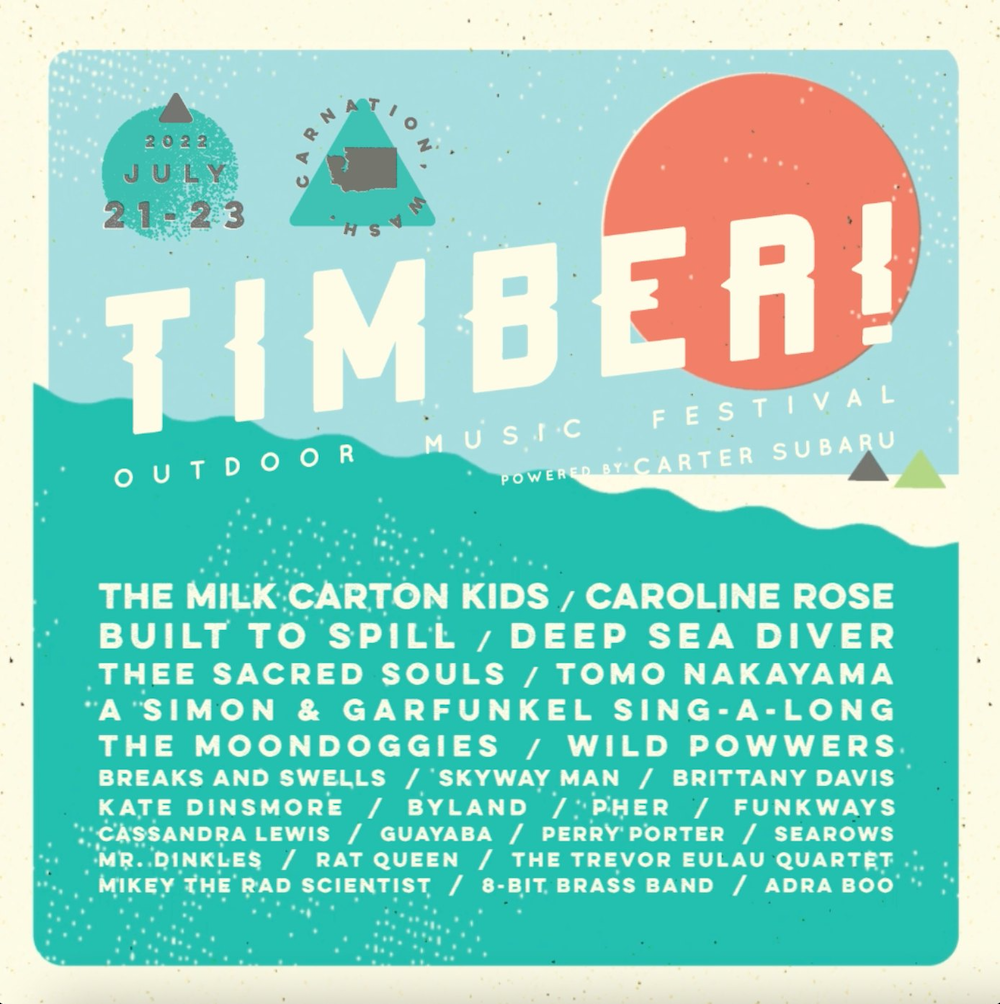 timber outdoor music festival 2022 lineup poster