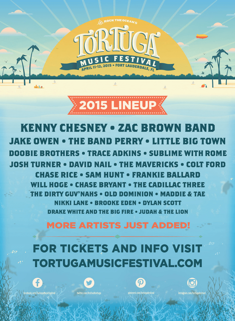 Tortuga Music Festival Lineups