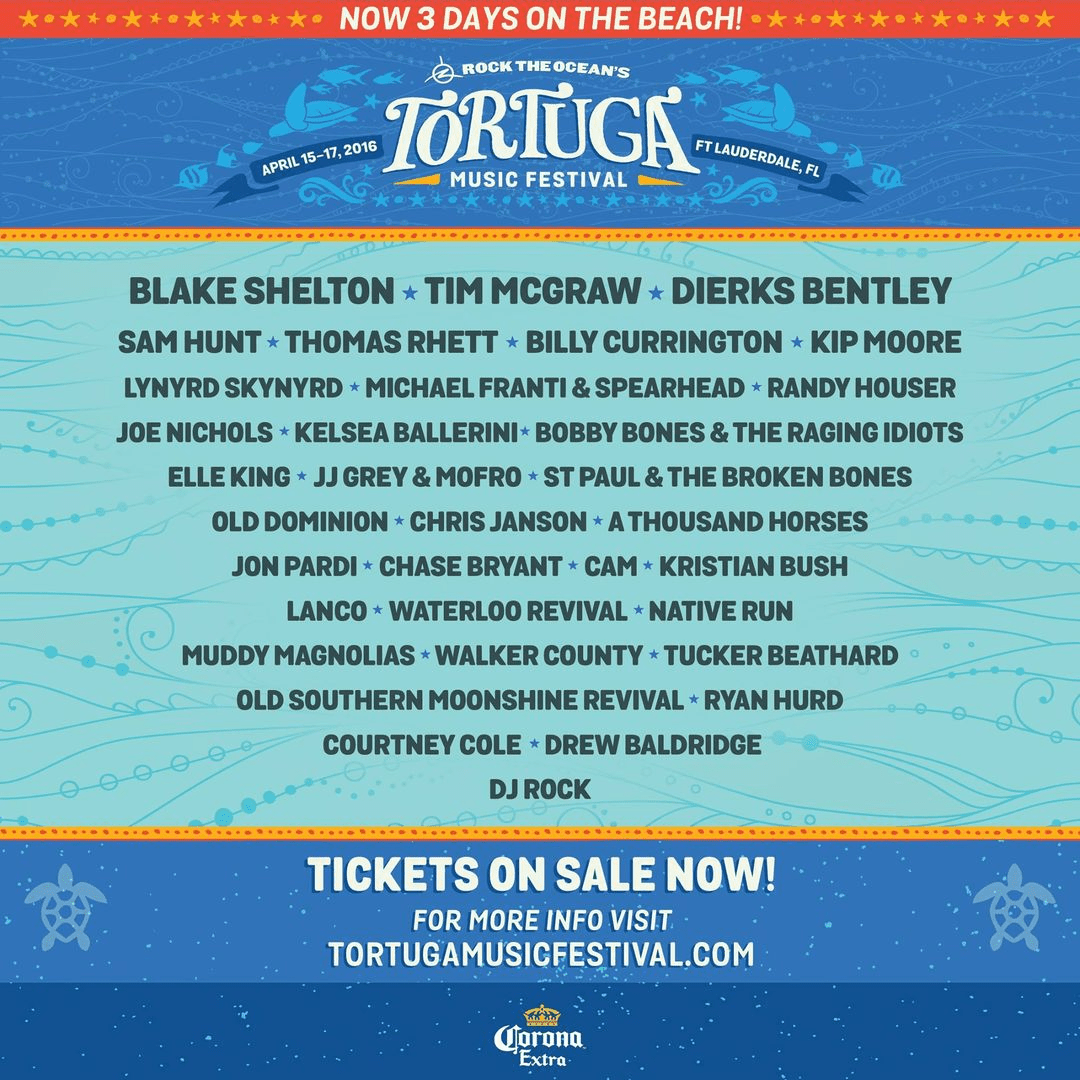 Tortuga Music Festival 2016 Lineup Grooveist