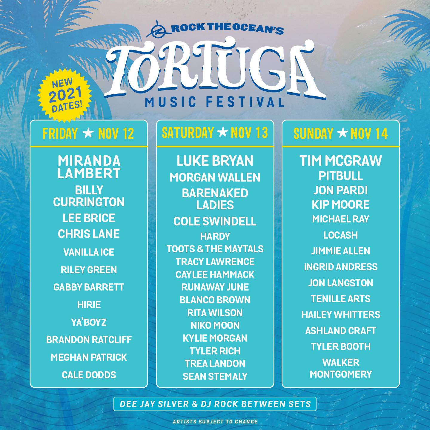 Tortuga Music Festival 2021 Lineup Grooveist