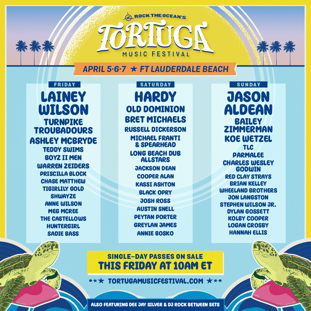 Tortuga Music Festival 2024 lineup poster
