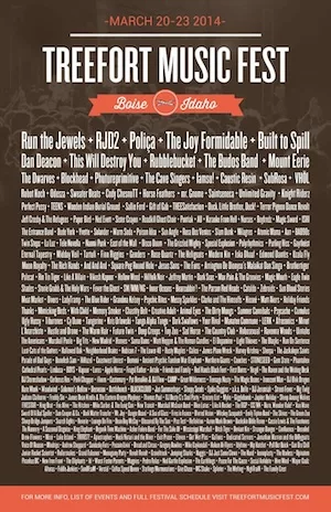 Treefort Music Fest 2014 Lineup poster image