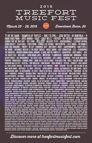 Treefort Music Fest 2015 Lineup poster image