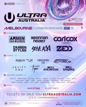 Ultra Australia 2024 Lineup poster image