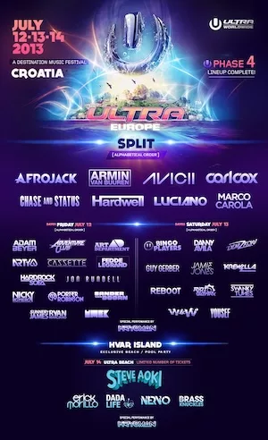 Ultra Europe 2013 Lineup poster image
