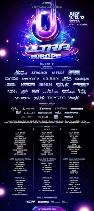 Ultra Europe 2014 Lineup poster image