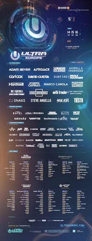 Ultra Europe 2017 Lineup poster image