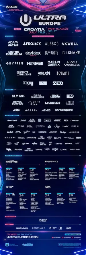 Ultra Europe 2023 Lineup poster image