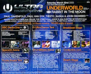 Ultra Music Festival 2003 Lineup poster image