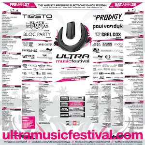 Ultra Music Festival 2009 Lineup poster image