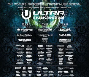 Ultra Music Festival 2011 Lineup poster image