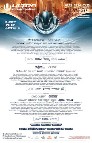 Ultra Music Festival 2012 Lineup poster image