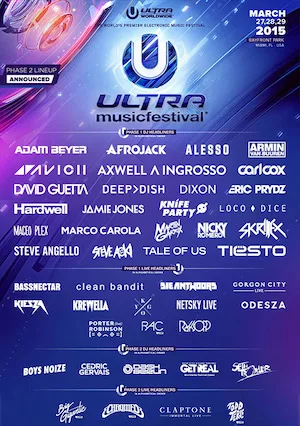 Ultra Music Festival 2015 Lineup poster image