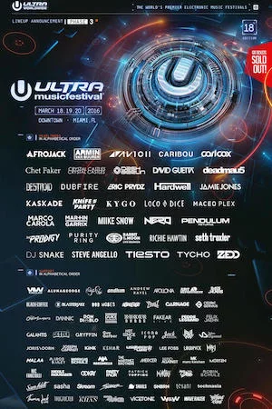 Ultra Music Festival 2016 Lineup poster image