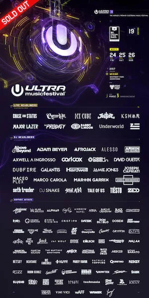 Ultra Music Festival 2017 Lineup poster image