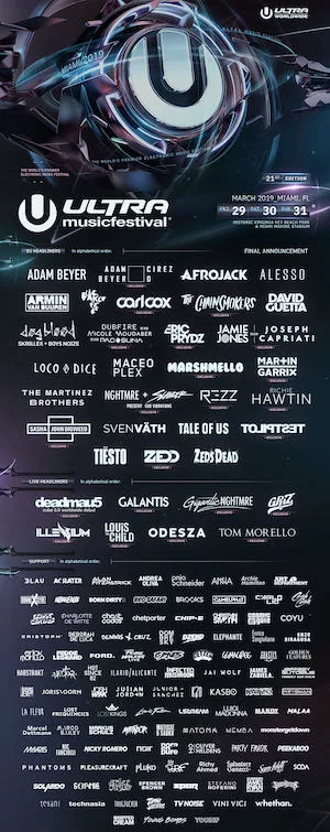 Ultra Music Festival 2019 Lineup poster image